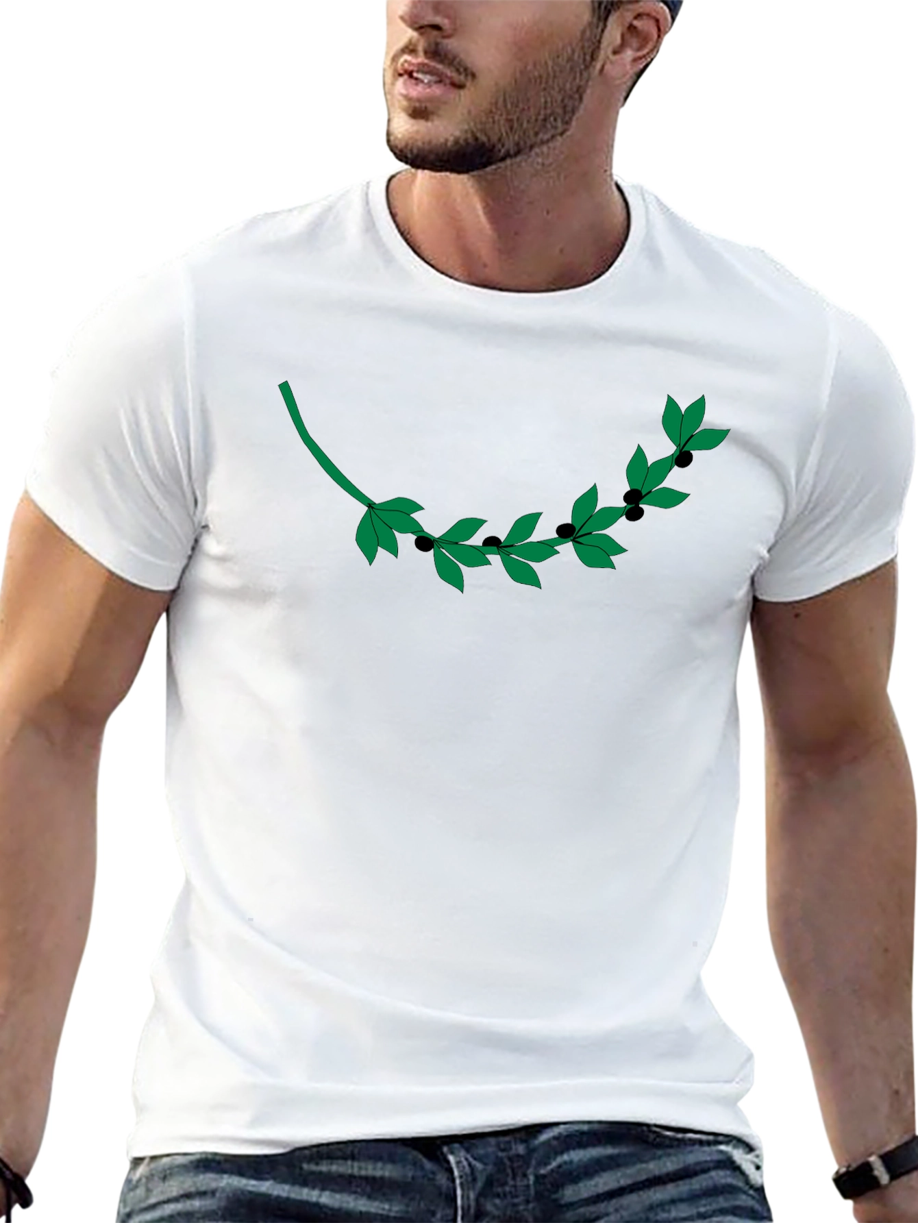 Olive Branch Graphic T-Shirt - Modern Casual Style