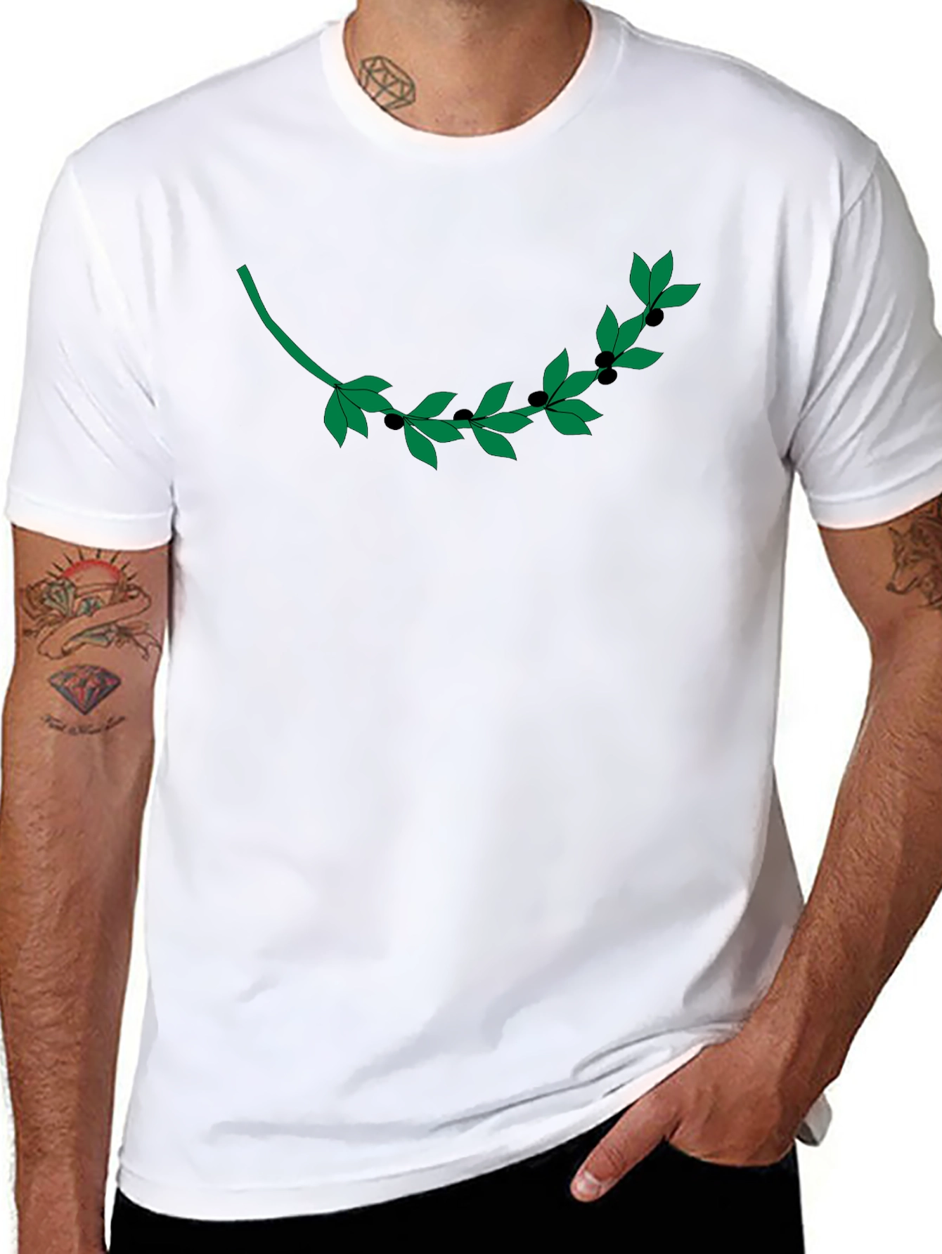 Olive Branch Graphic T-Shirt - Modern Casual Style