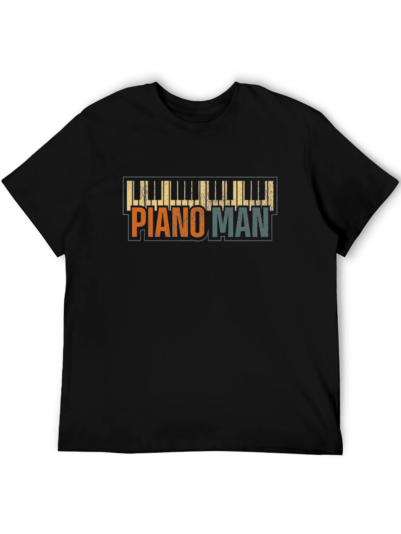 Piano Man Graphic Tee - Retro Style Music Shirt