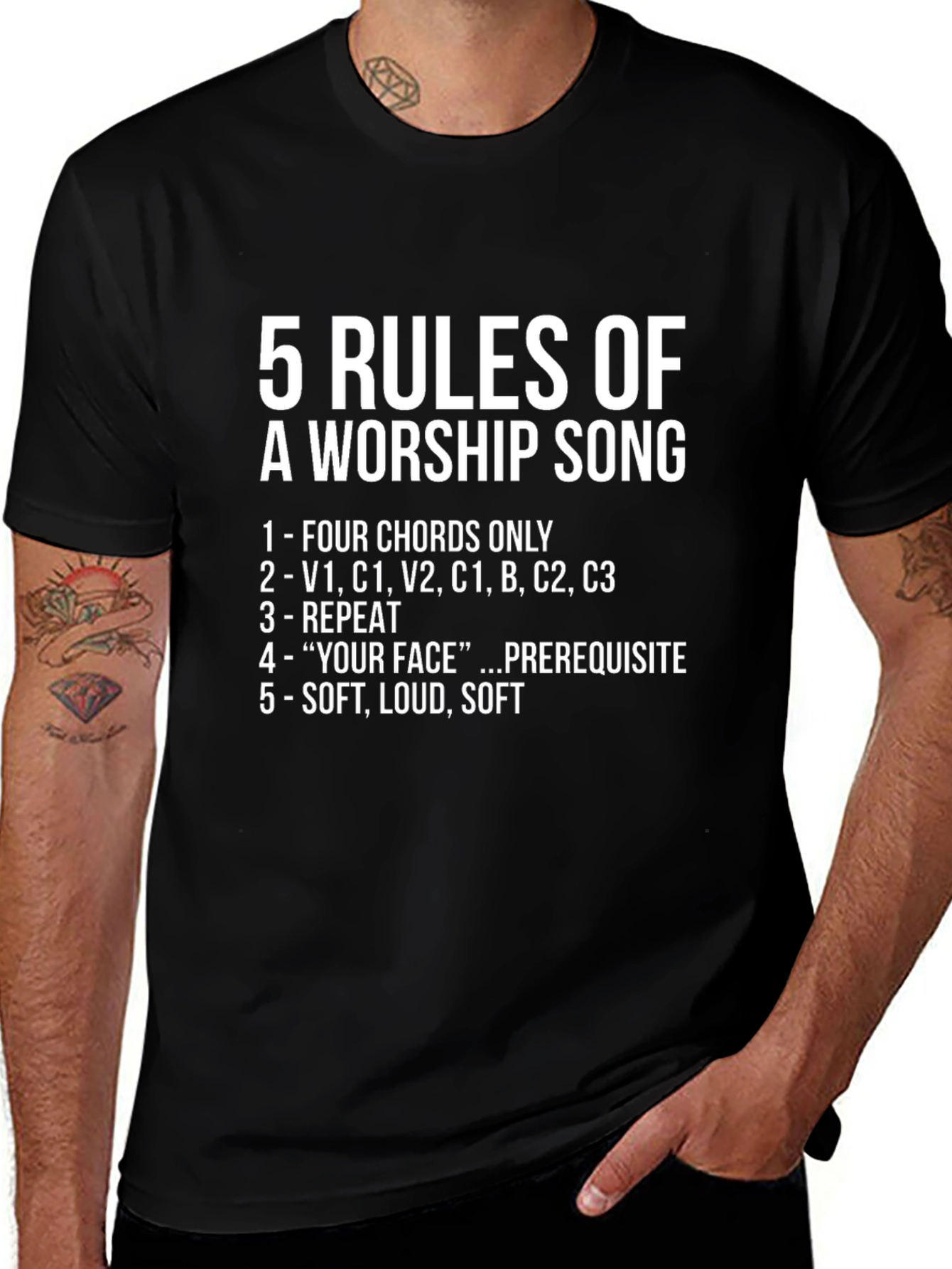 5 Rules of Worship Song Graphic Tee