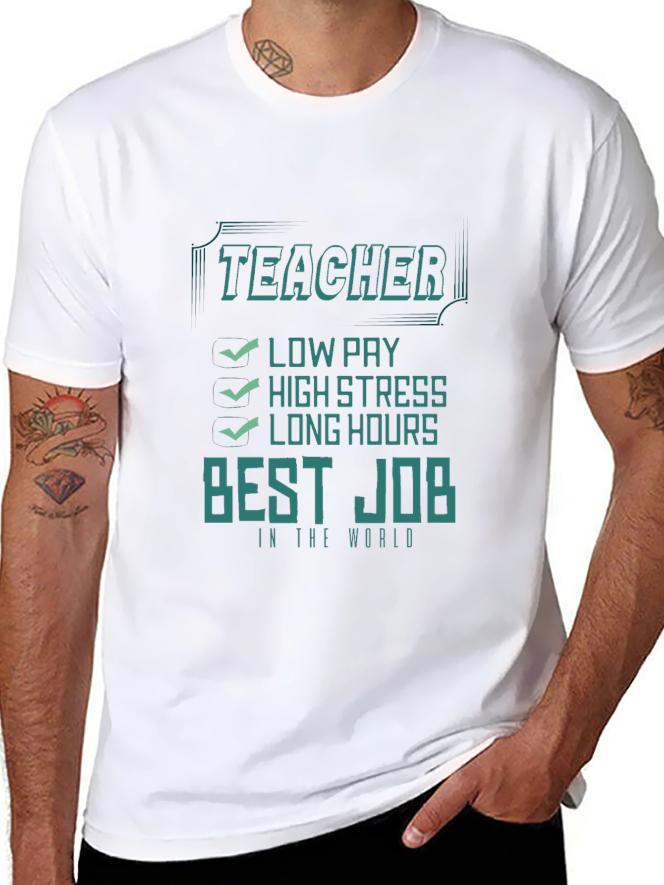 Teacher Best Job T-Shirt - Low Pay High Stress