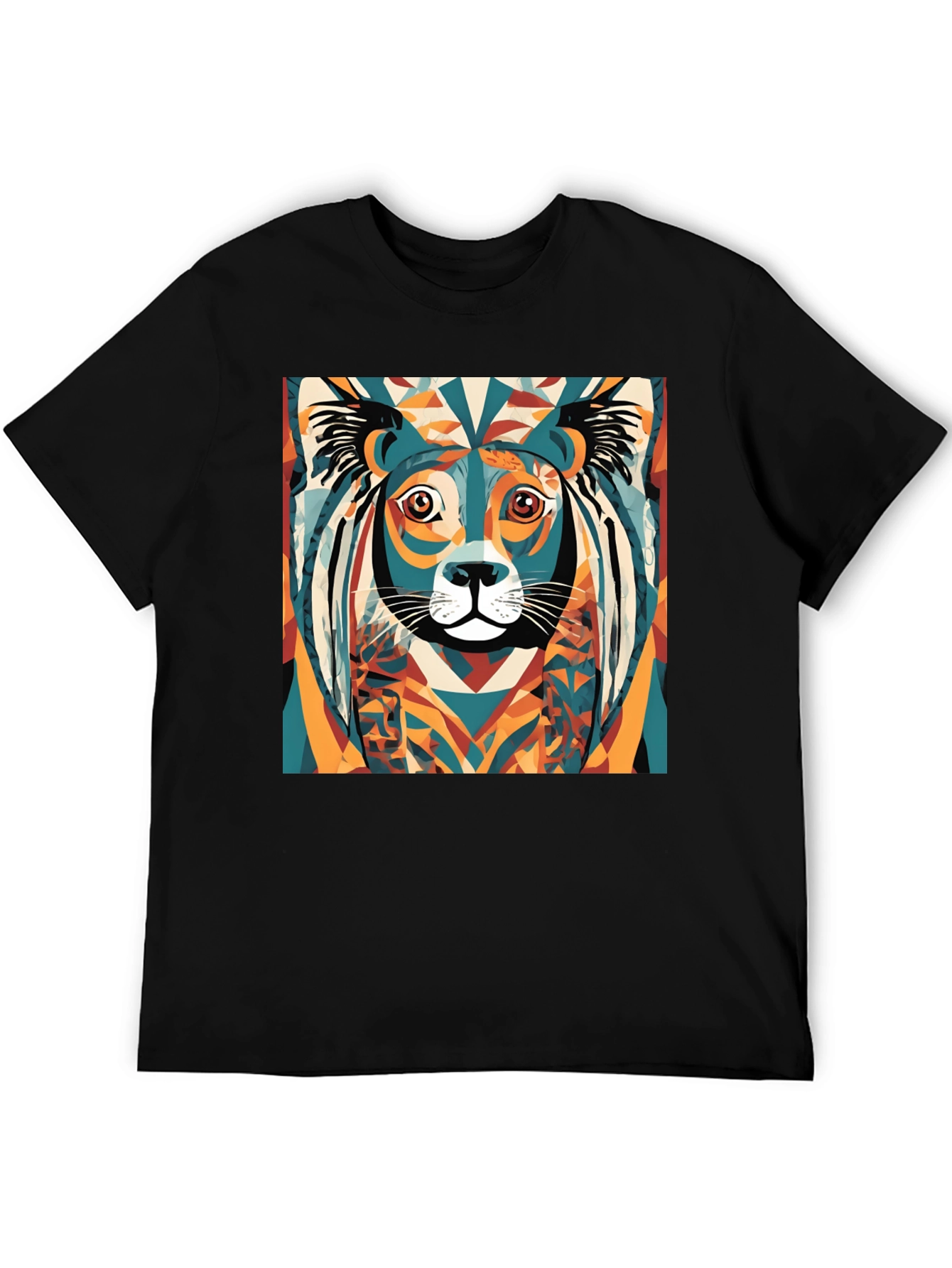 Abstract Lion Graphic Tee - Modern Art Shirt