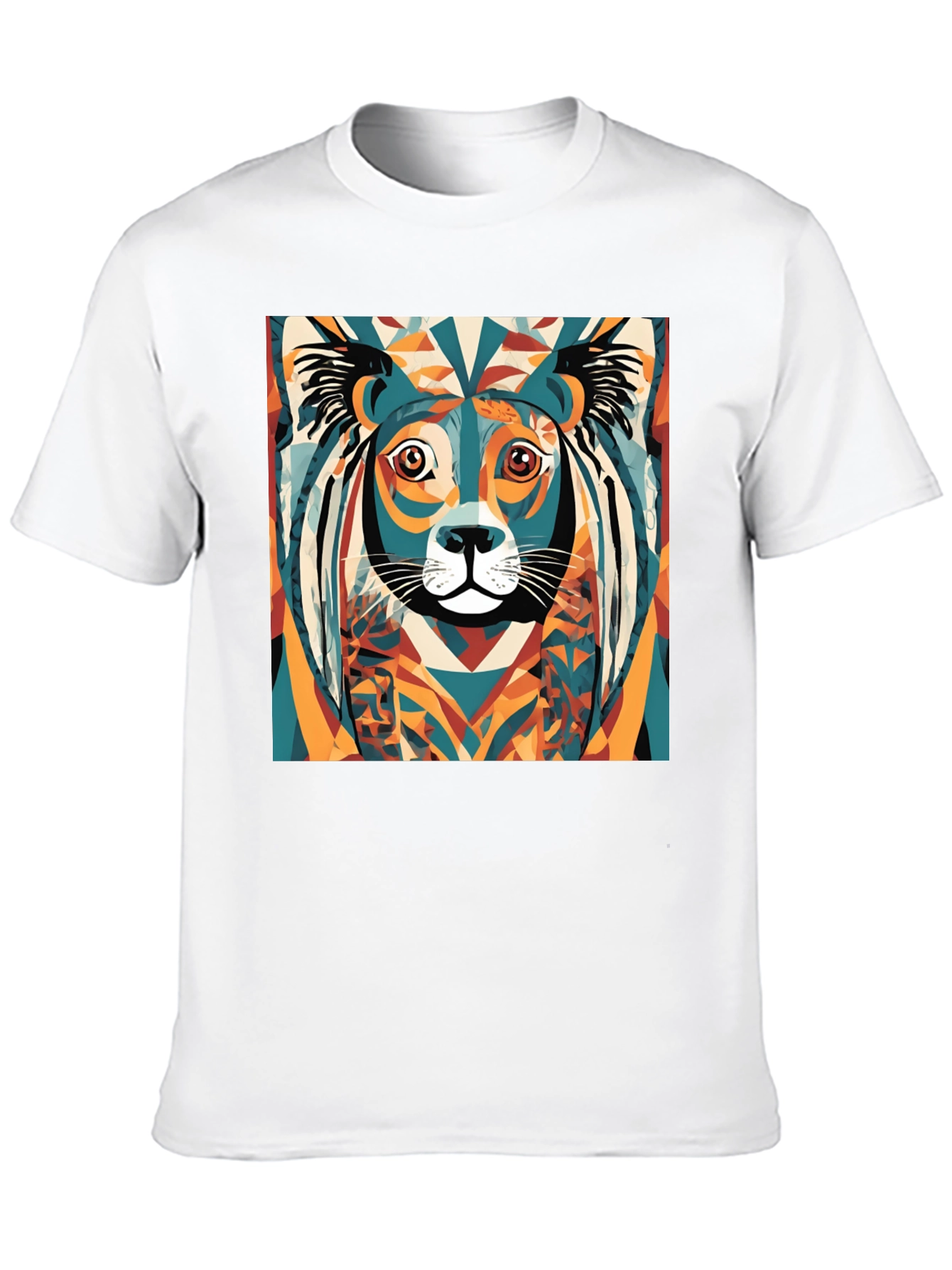Abstract Lion Graphic Tee - Modern Art Shirt