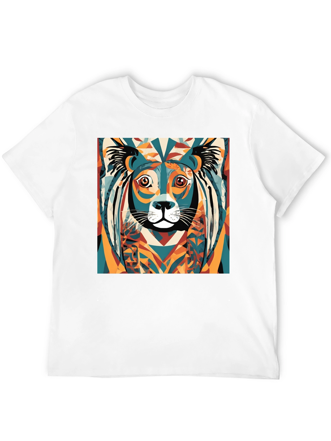 Abstract Lion Graphic Tee - Modern Art Shirt