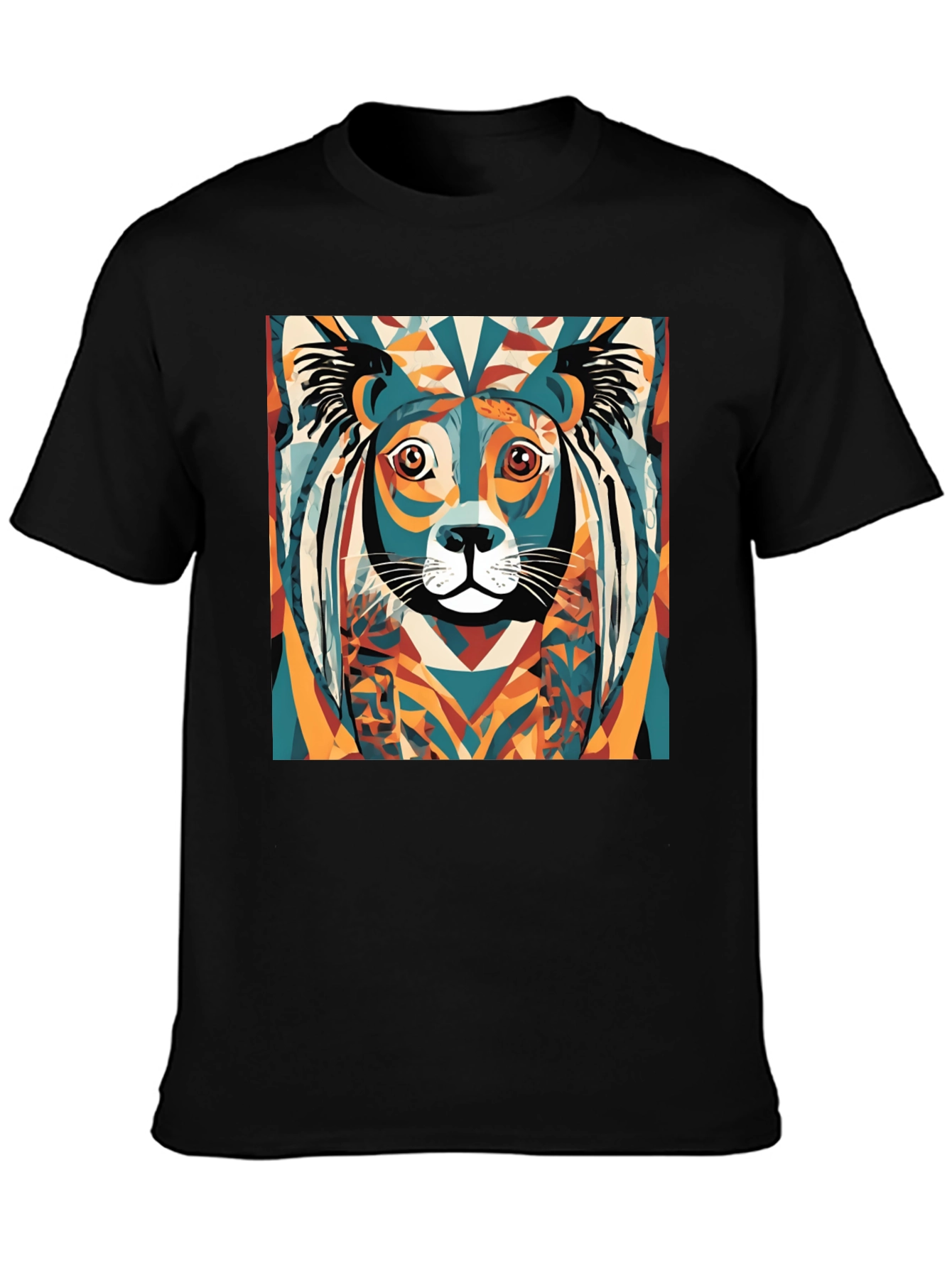 Abstract Lion Graphic Tee - Modern Art Shirt