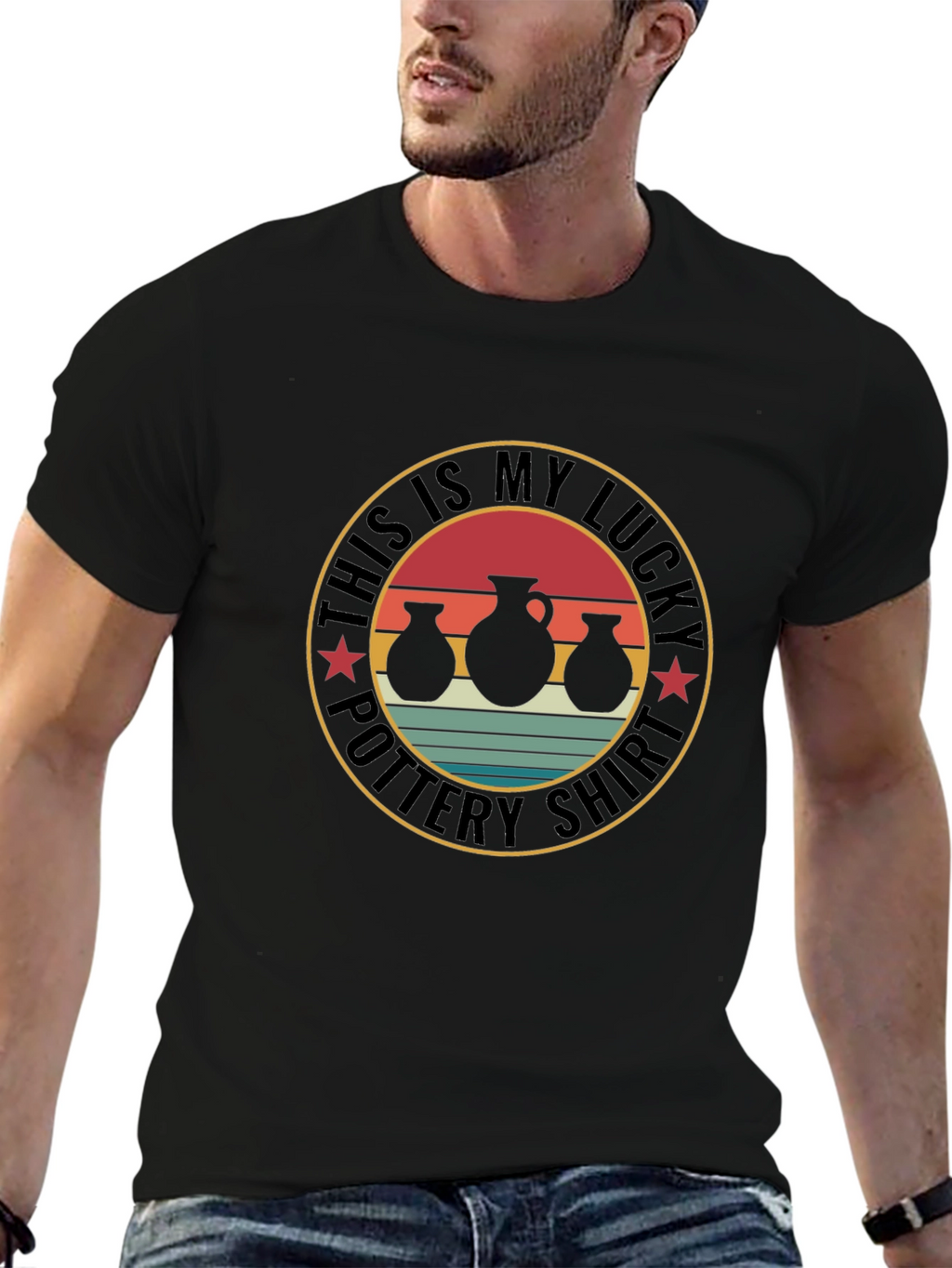 Lucky Pottery Shirt - Black Graphic Tee