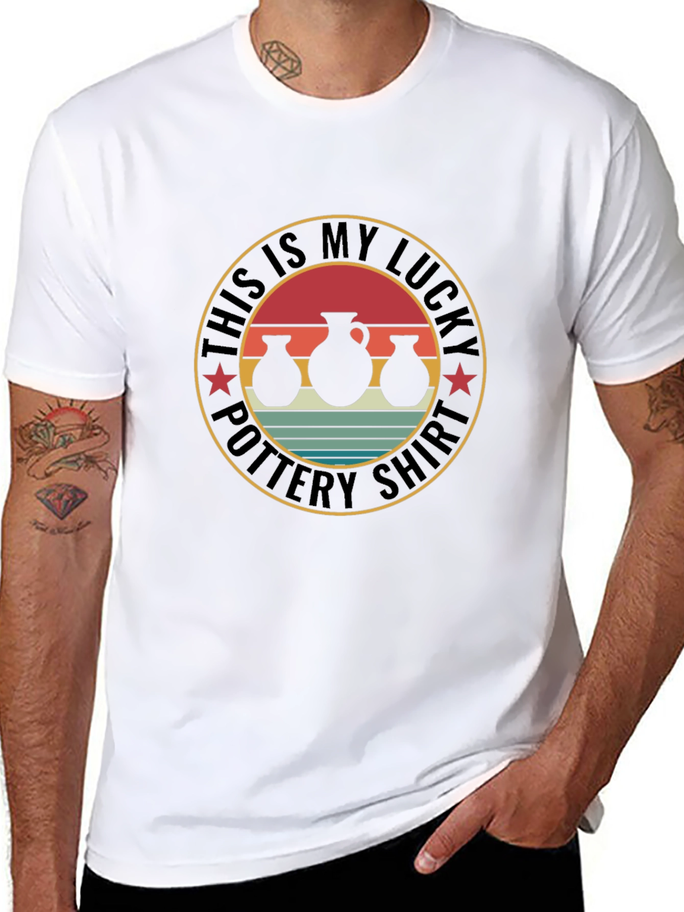 Lucky Pottery Shirt - Black Graphic Tee