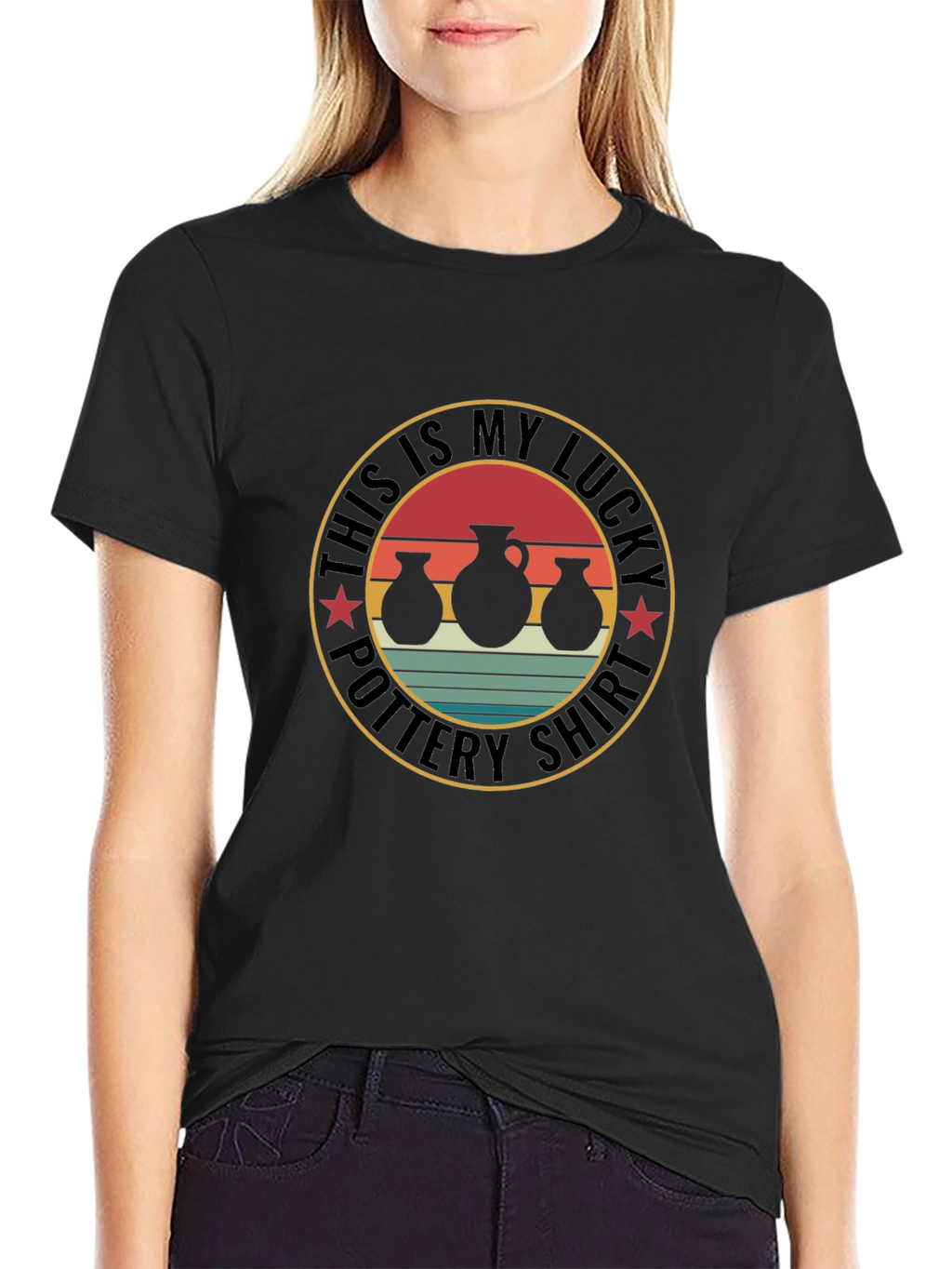 Lucky Pottery Shirt - Black Graphic Tee