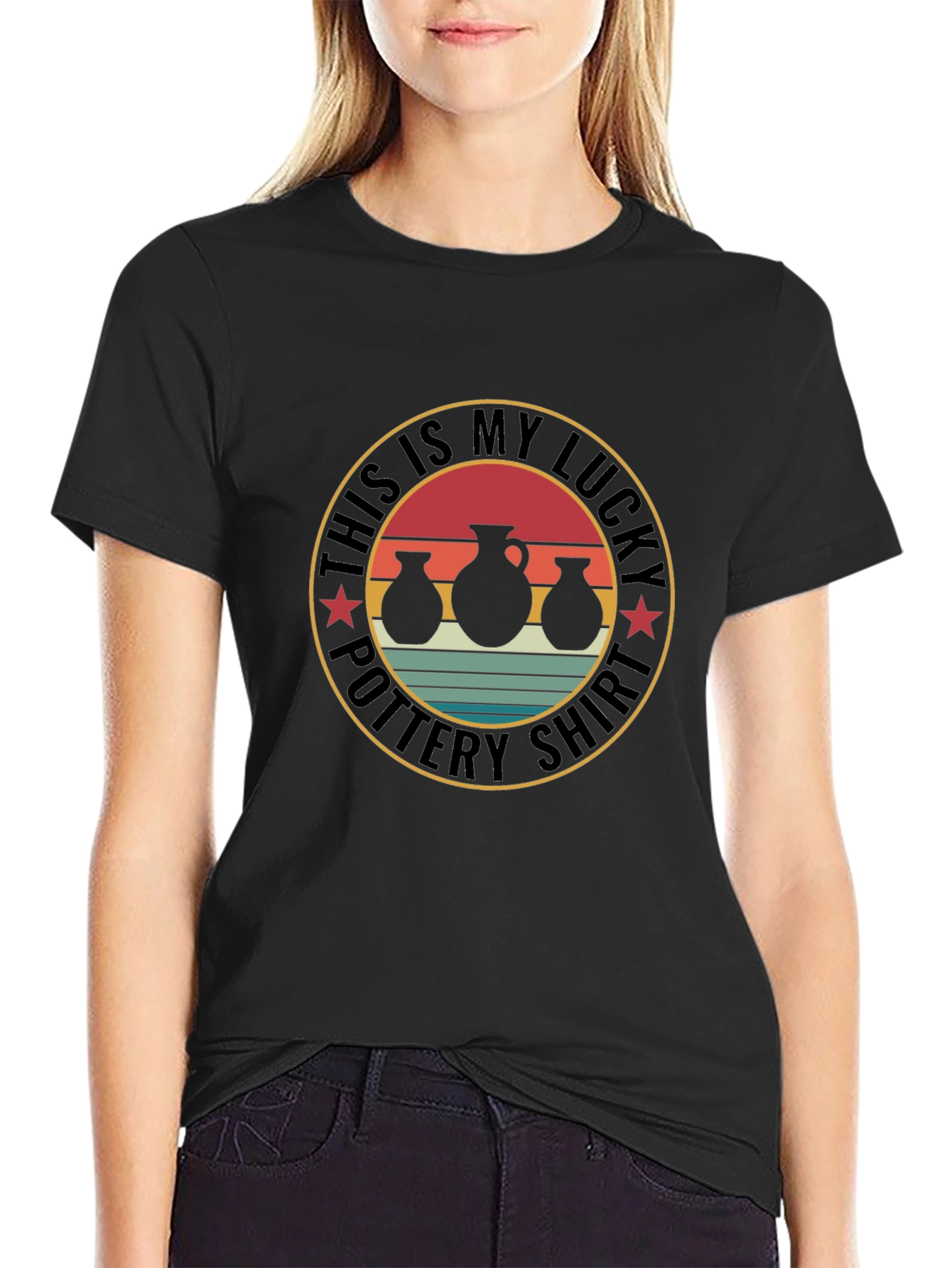 Lucky Pottery Shirt - Black Graphic Tee