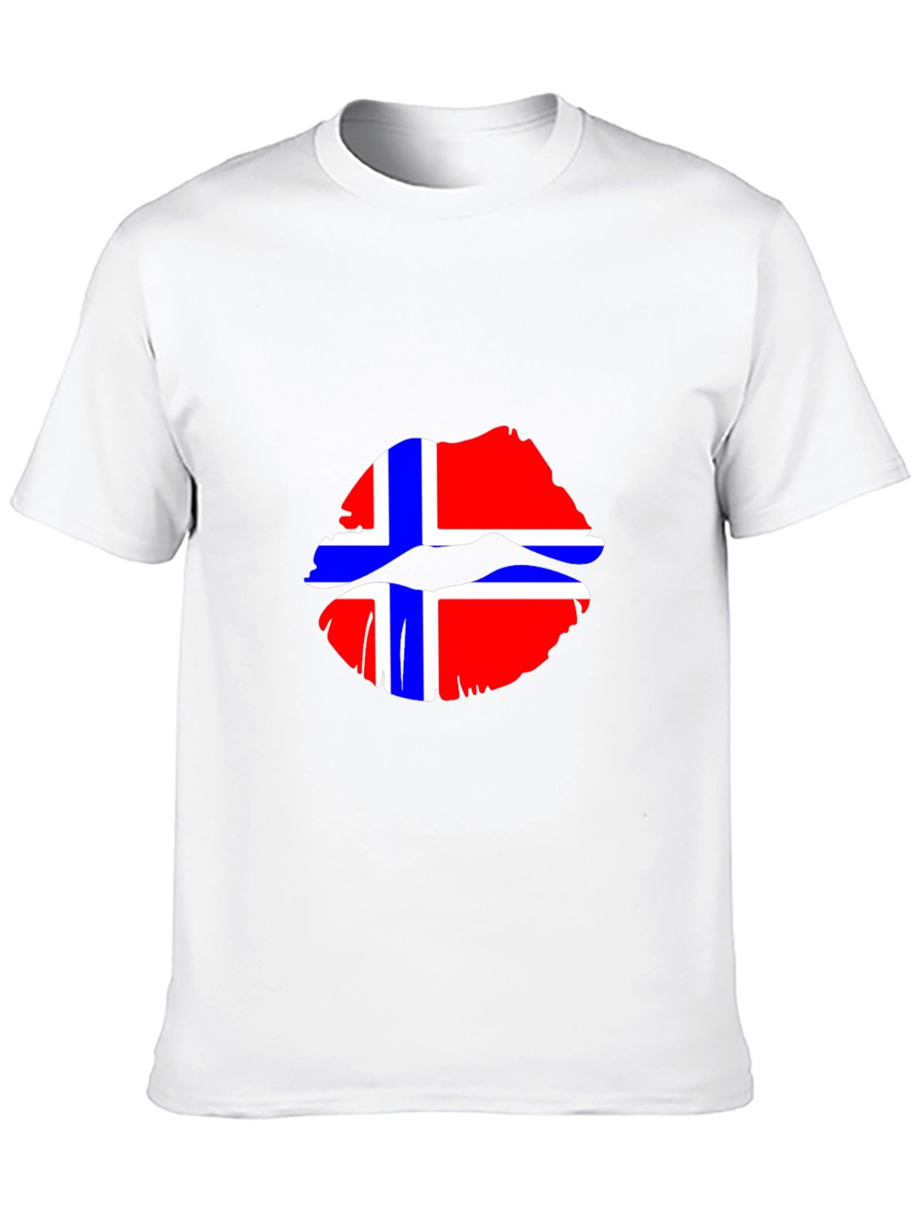 Norway Flag Lips Graphic Tee - Black