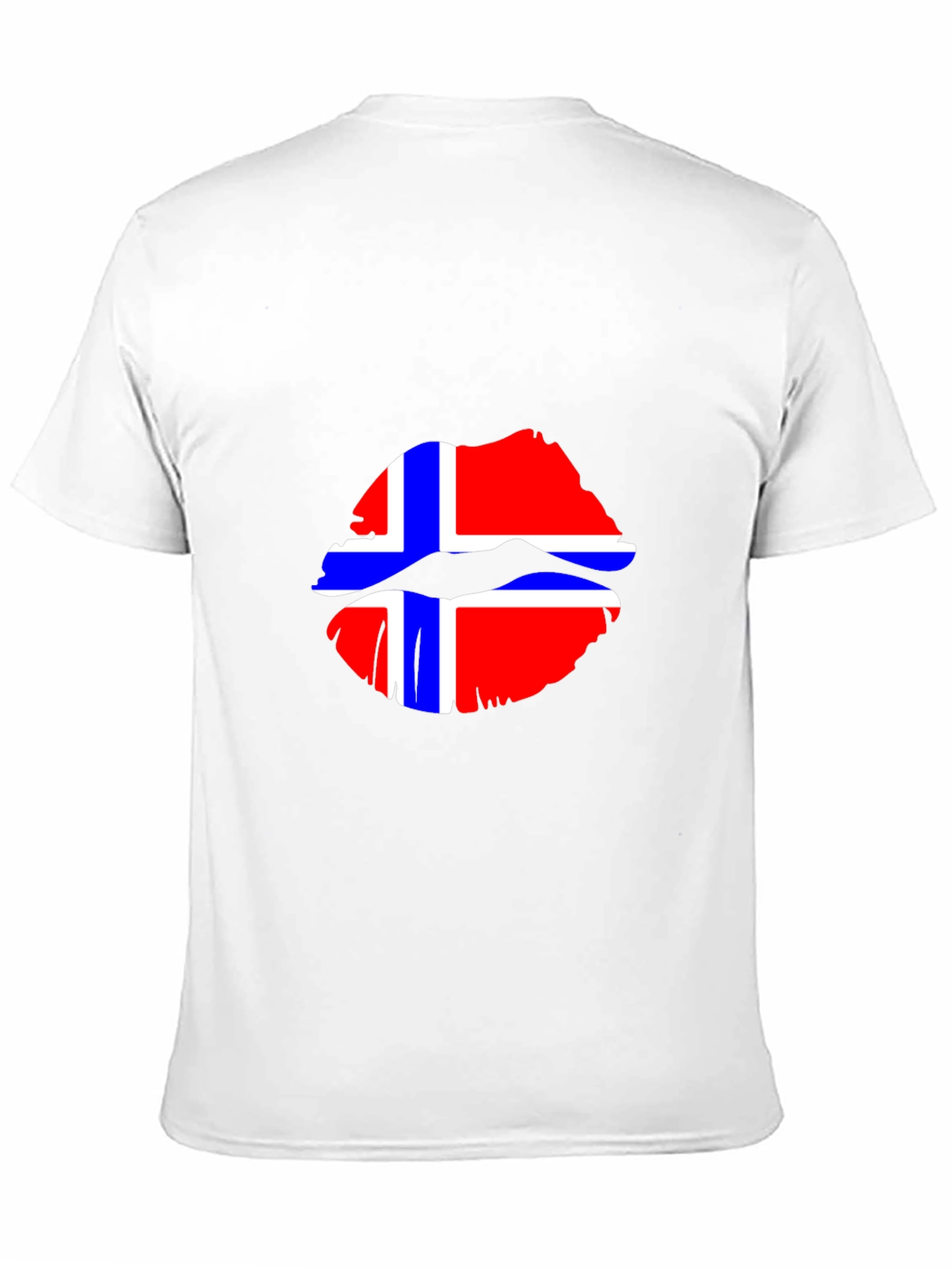 Norway Flag Lips Graphic Tee - Black