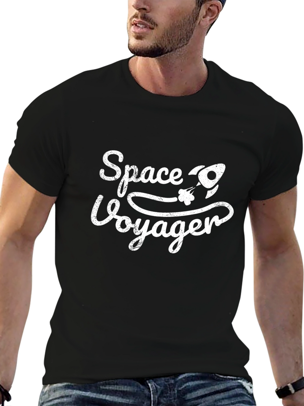 Space Voyager Graphic Tee - Black