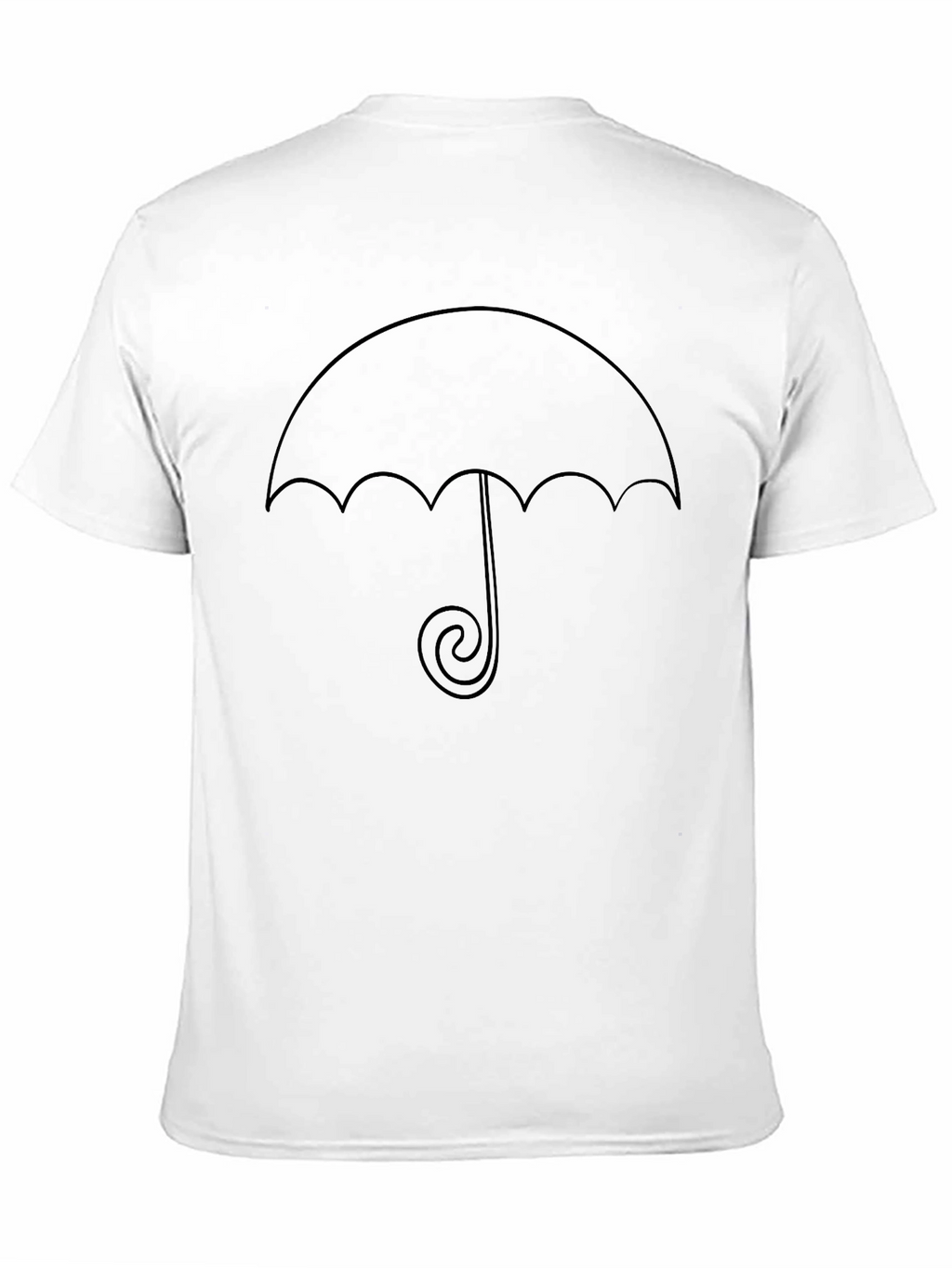 Minimalist Umbrella Graphic Tee - Black Cotton