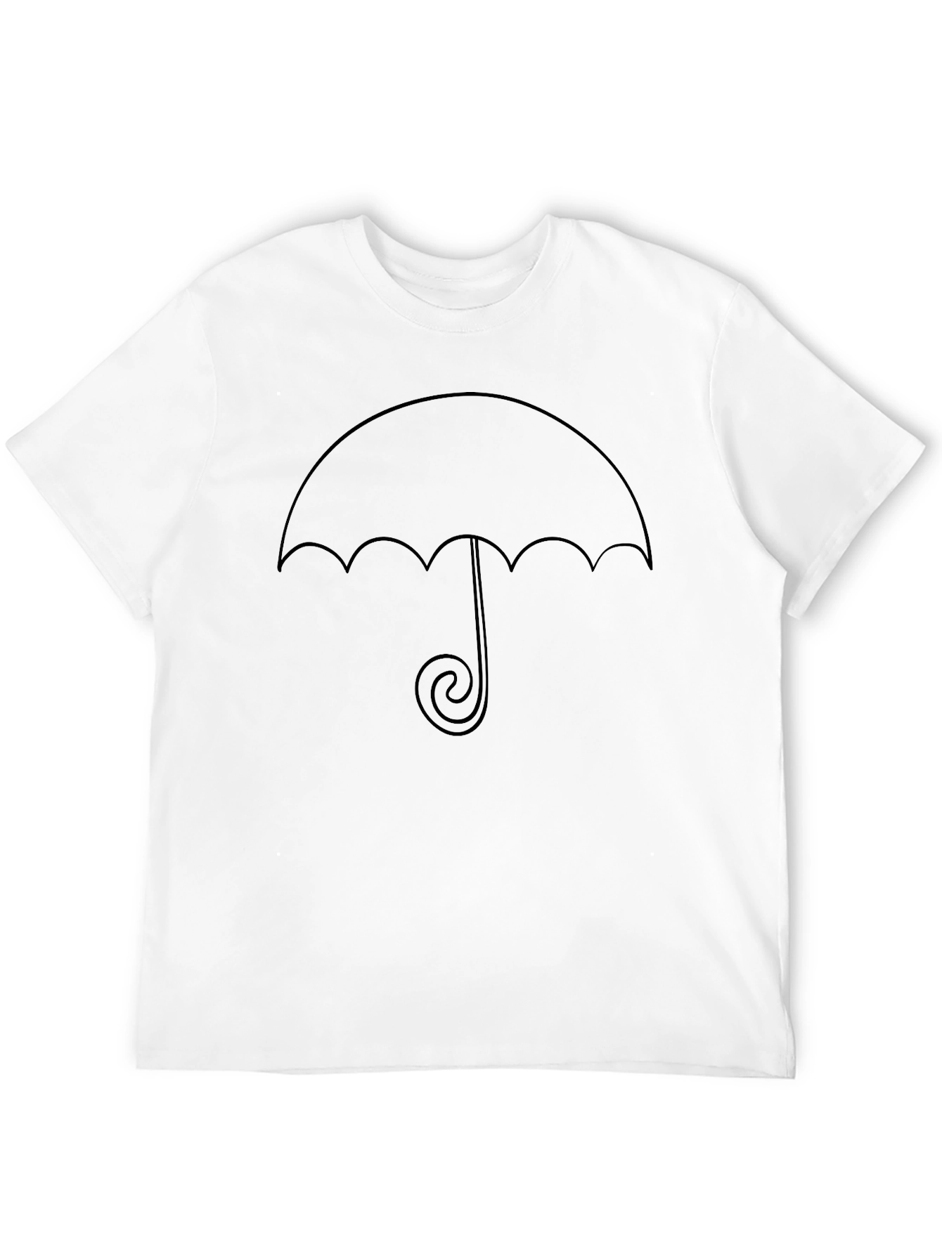 Minimalist Umbrella Graphic Tee - Black Cotton