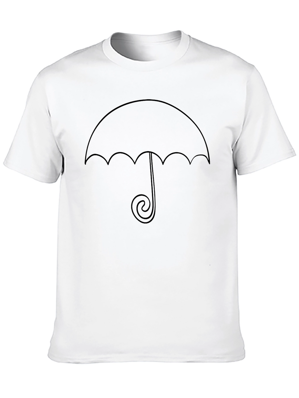Minimalist Umbrella Graphic Tee - Black Cotton