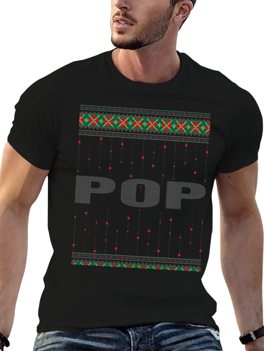 Ugly Christmas Sweater Style POP T-Shirt
