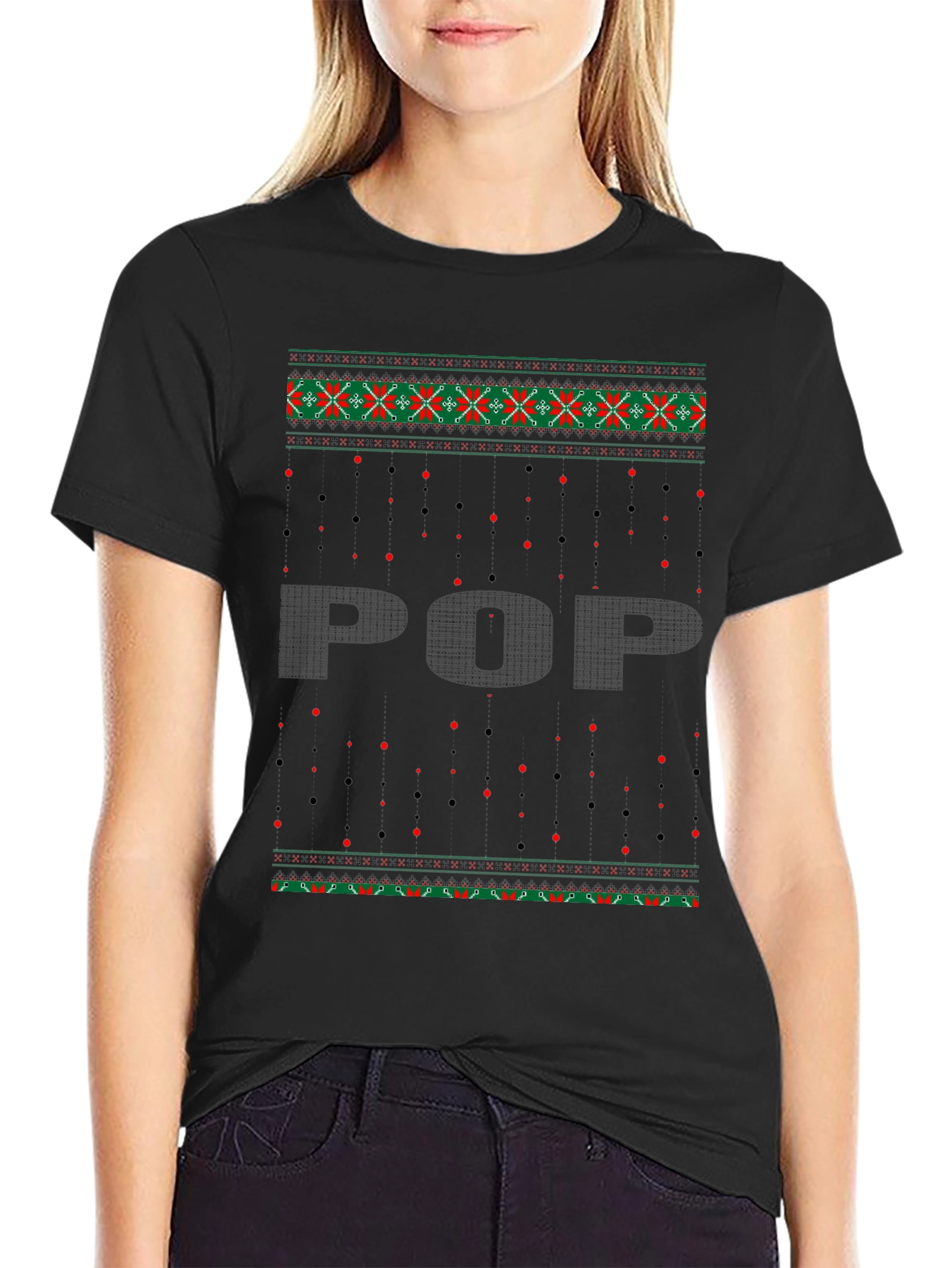 Ugly Christmas Sweater Style POP T-Shirt