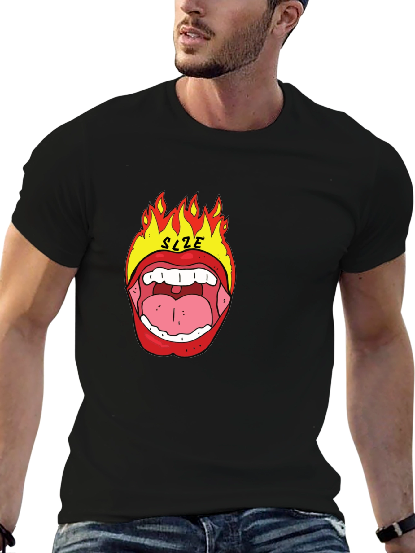 Fiery Mouth Graphic Tee - Bold Statement Shirt