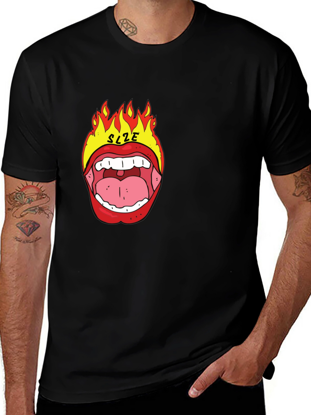 Fiery Mouth Graphic Tee - Bold Statement Shirt