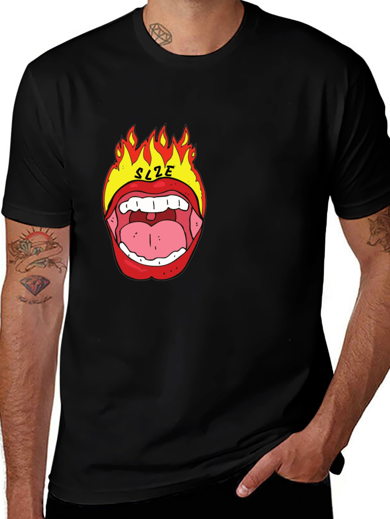 Fiery Mouth Graphic Tee - Bold Statement Shirt