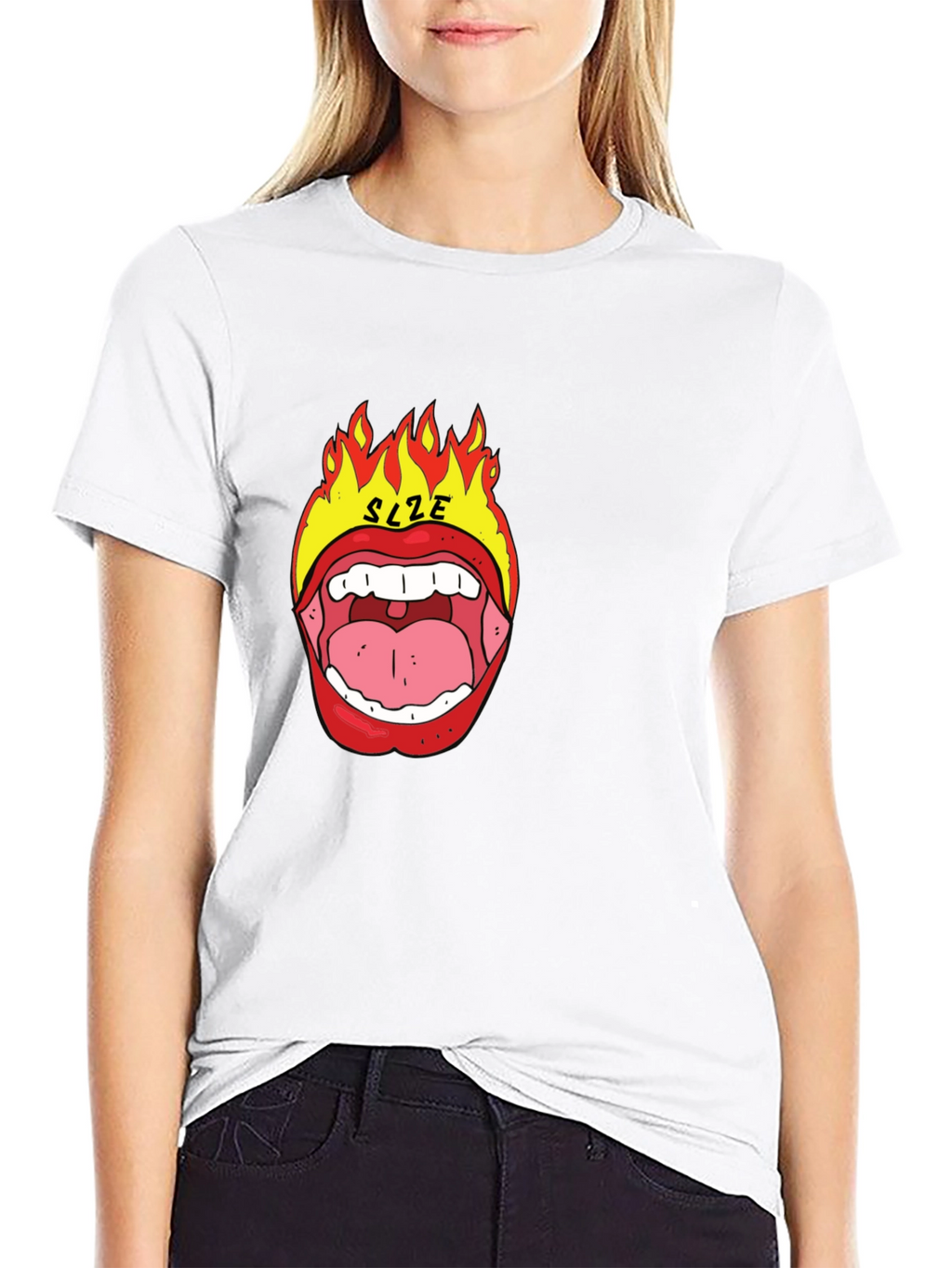 Fiery Mouth Graphic Tee - Bold Statement Shirt