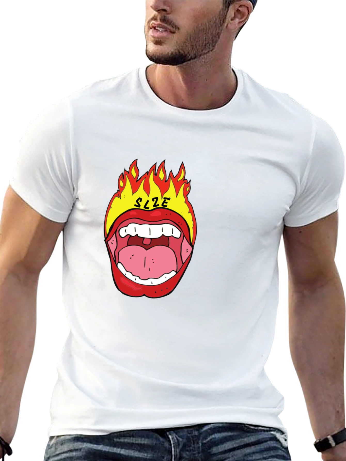 Fiery Mouth Graphic Tee - Bold Statement Shirt