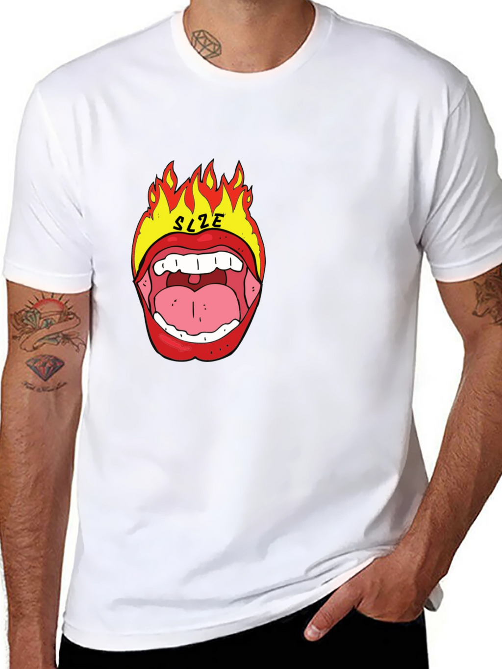Fiery Mouth Graphic Tee - Bold Statement Shirt