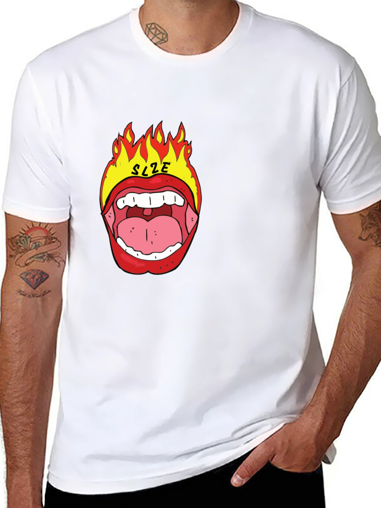 Fiery Mouth Graphic Tee - Bold Statement Shirt