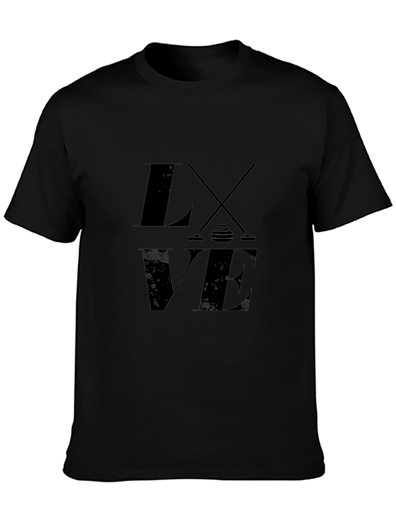 Love Curling Black T-Shirt