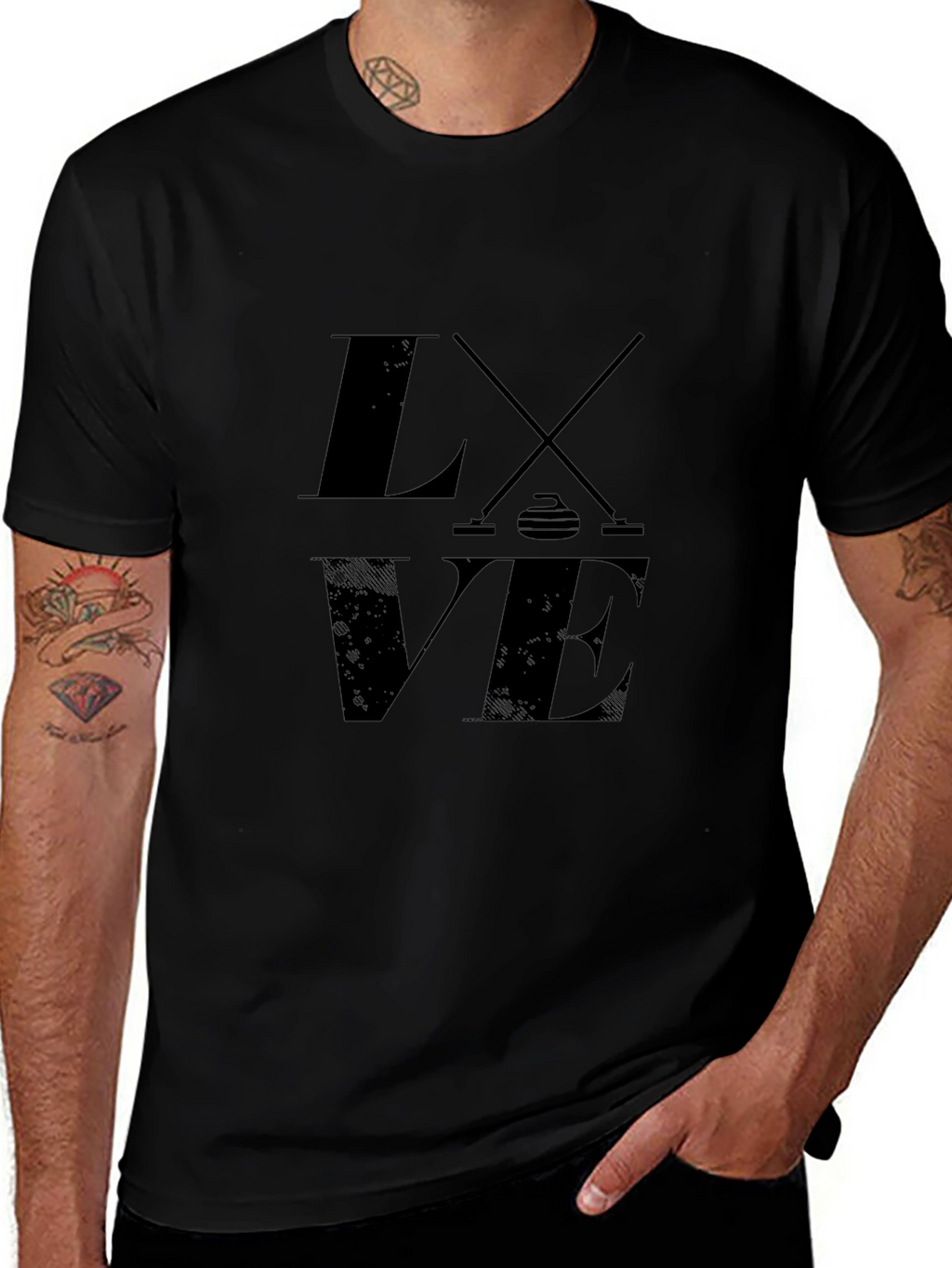 Love Curling Black T-Shirt
