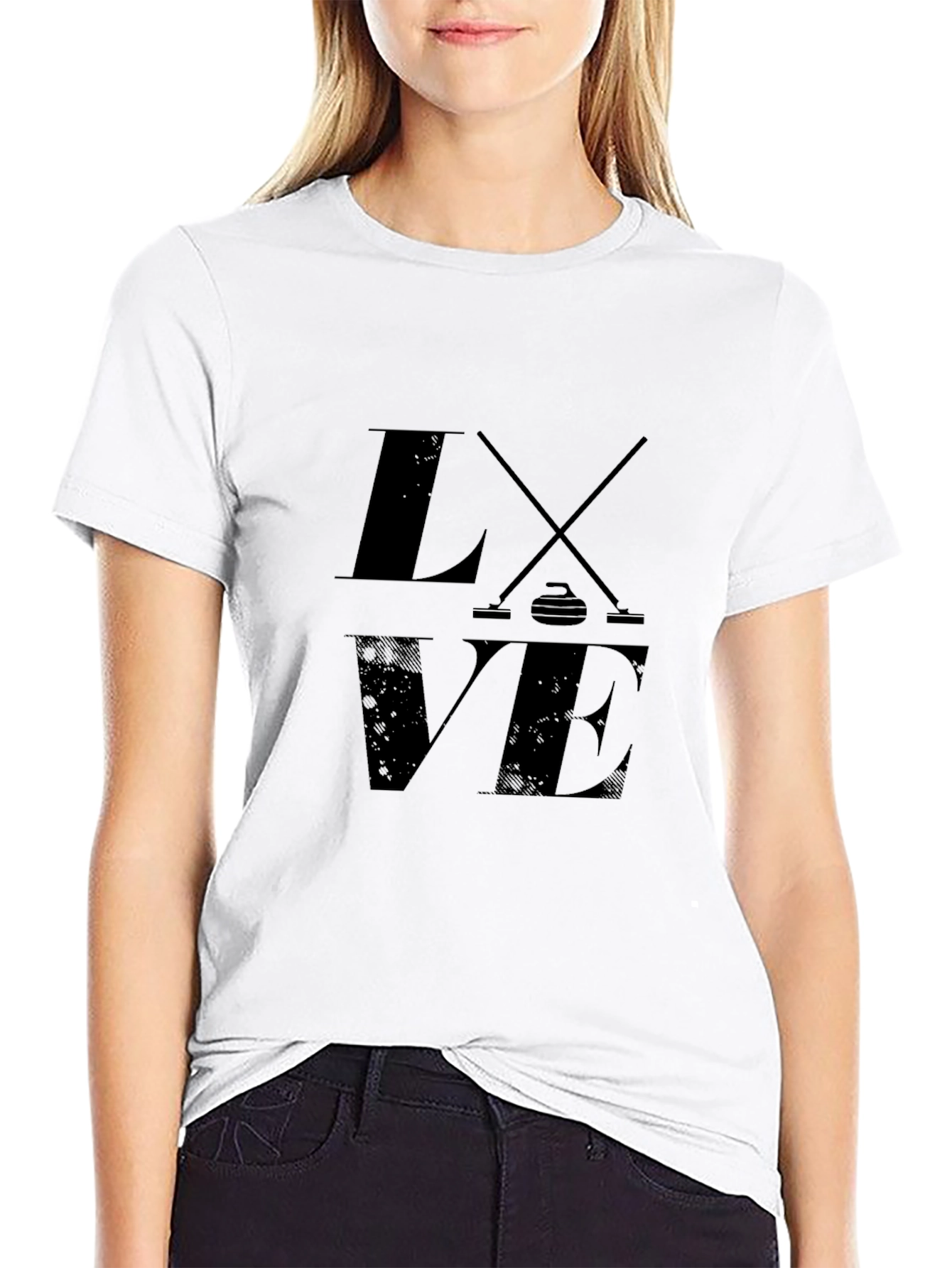 Love Curling Black T-Shirt
