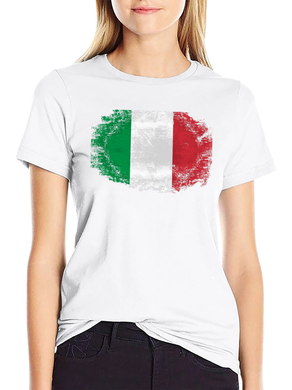 Italian Flag Grunge Style Graphic T-Shirt