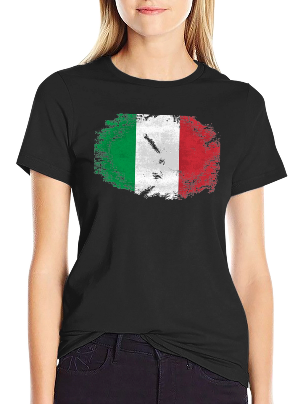 Italian Flag Grunge Style Graphic T-Shirt
