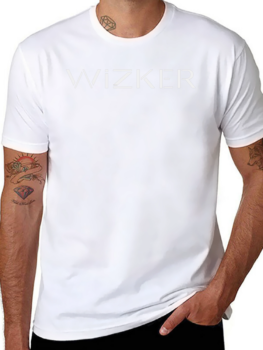 Wizker Black Crew Neck T-Shirt