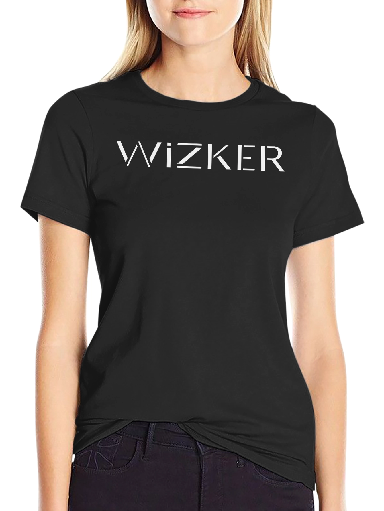 Wizker Black Crew Neck T-Shirt