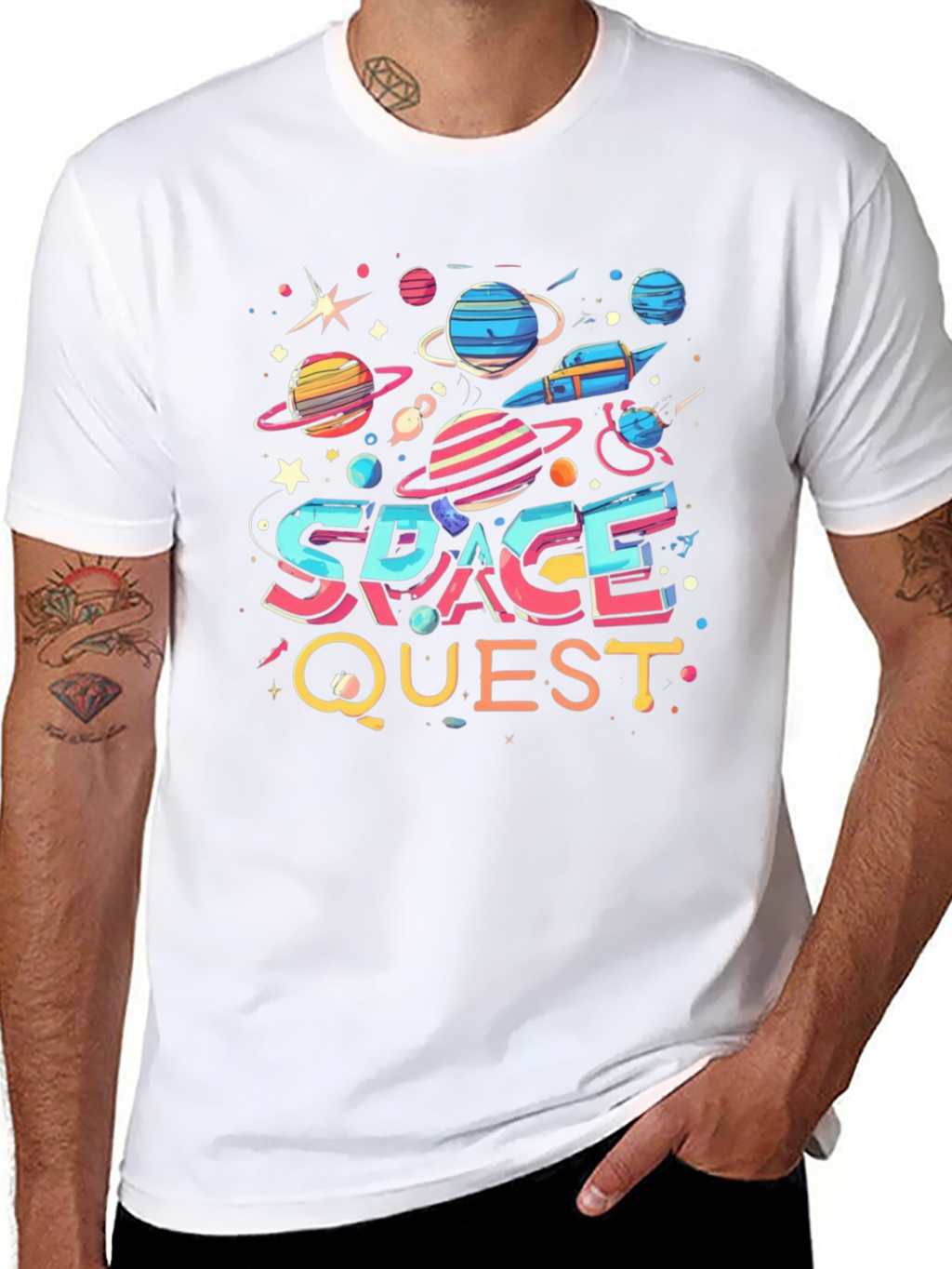 Space Quest Graphic T-Shirt - Bold Universe Design