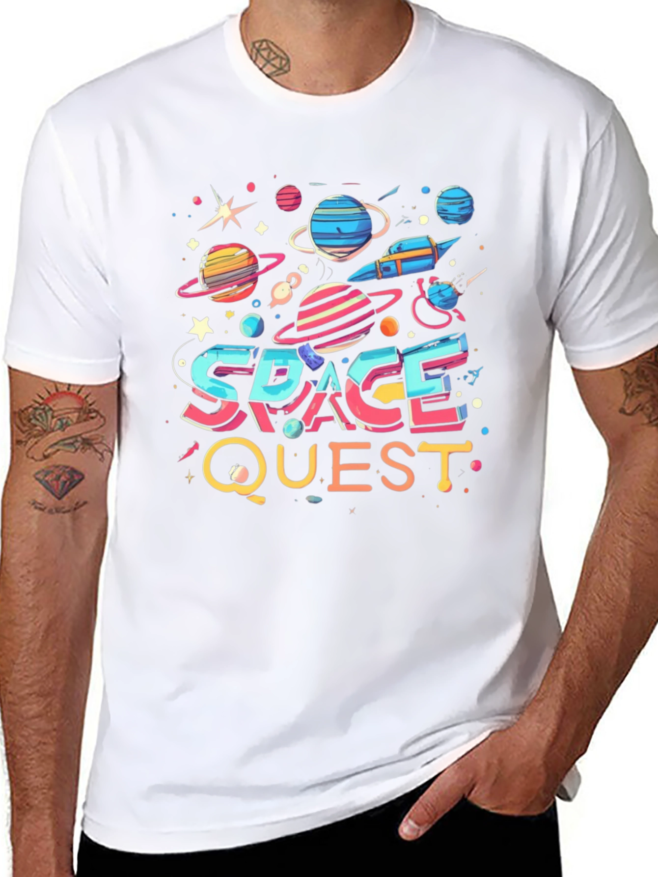 Space Quest Graphic T-Shirt - Bold Universe Design