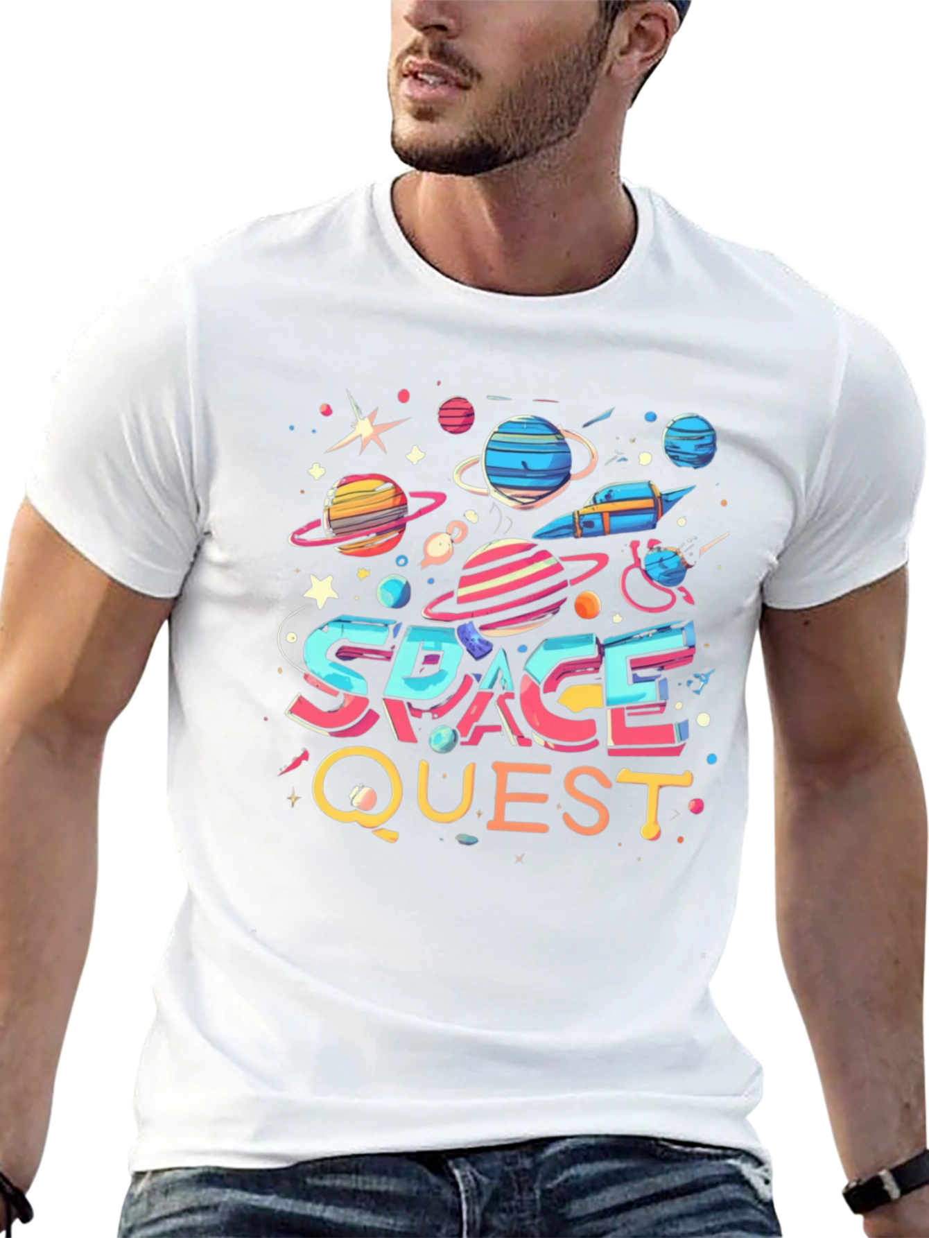 Space Quest Graphic T-Shirt - Bold Universe Design