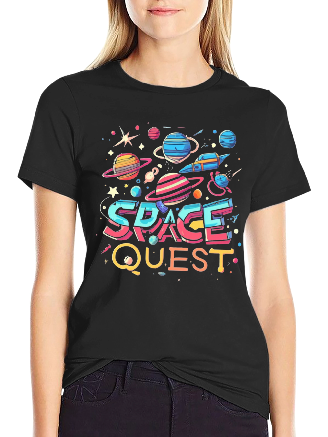 Space Quest Graphic T-Shirt - Bold Universe Design