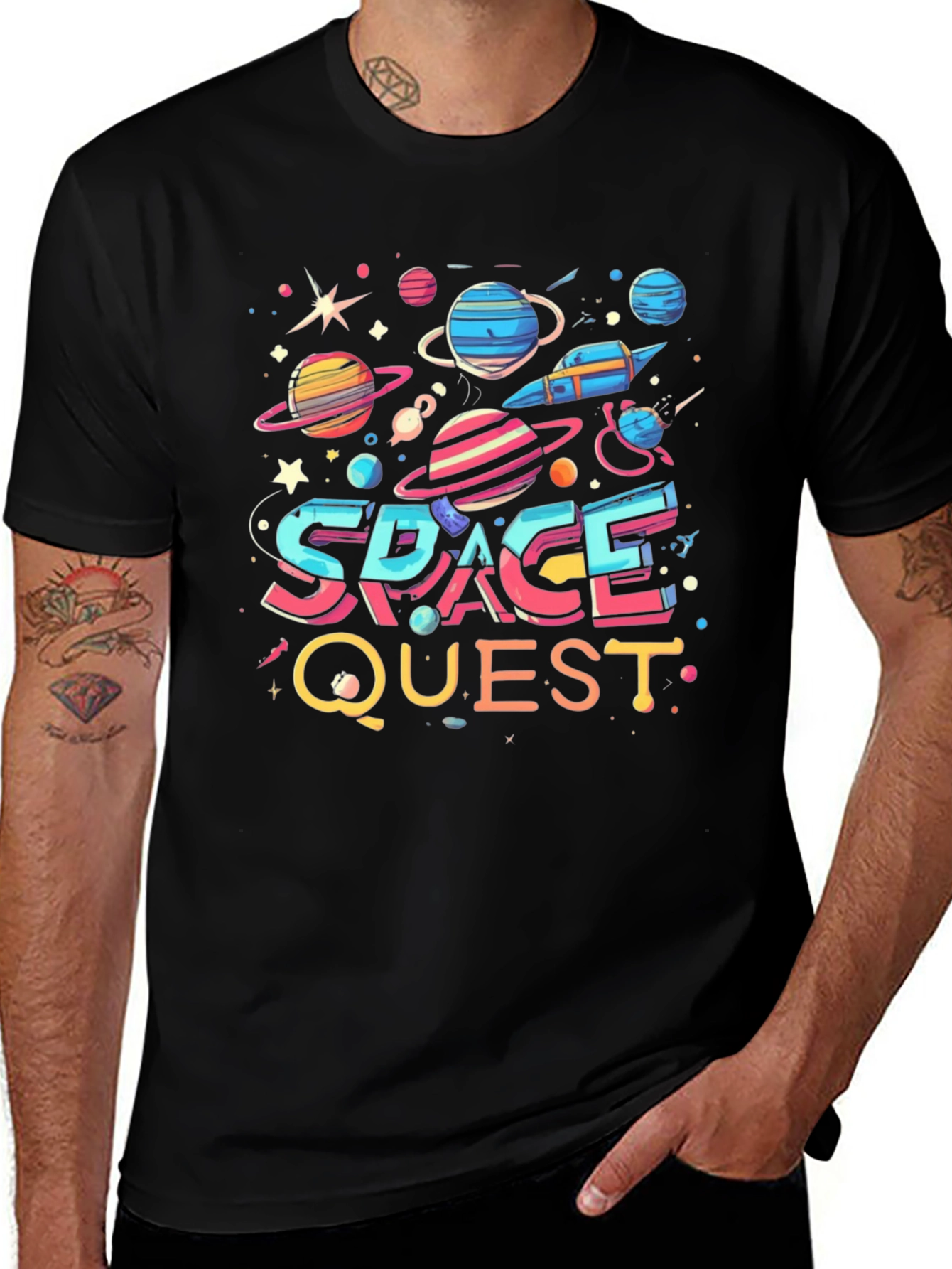 Space Quest Graphic T-Shirt - Bold Universe Design