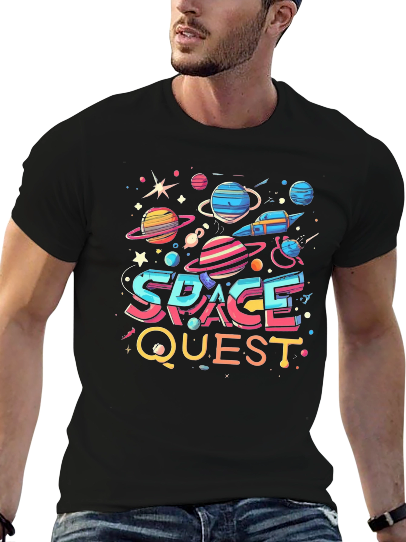 Space Quest Graphic T-Shirt - Bold Universe Design