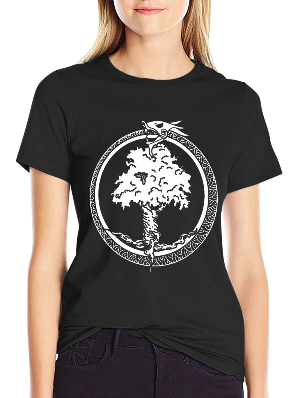 Yggdrasil Serpent T-Shirt - Viking World Tree Design