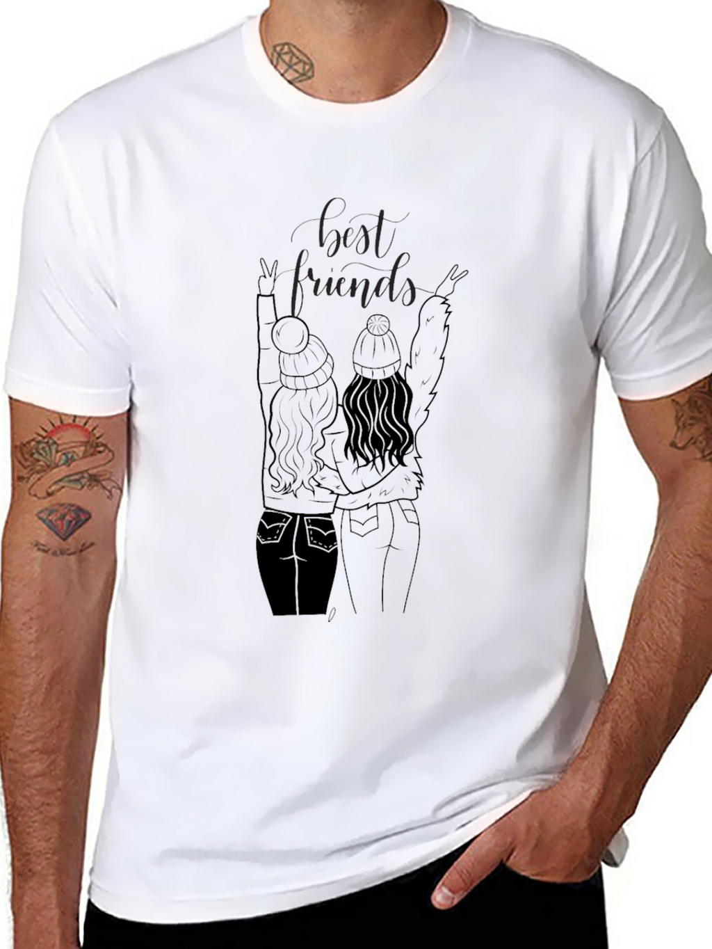 Best Friends Graphic Tee - Black T-Shirt