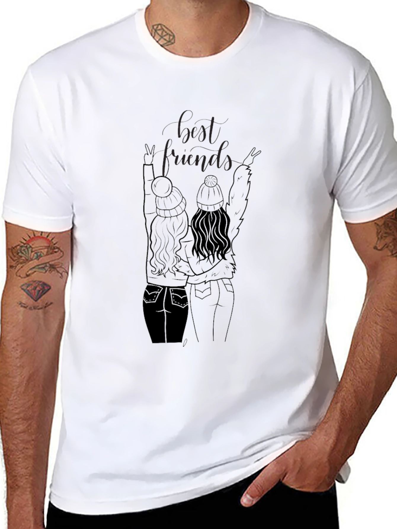 Best Friends Graphic Tee - Black T-Shirt