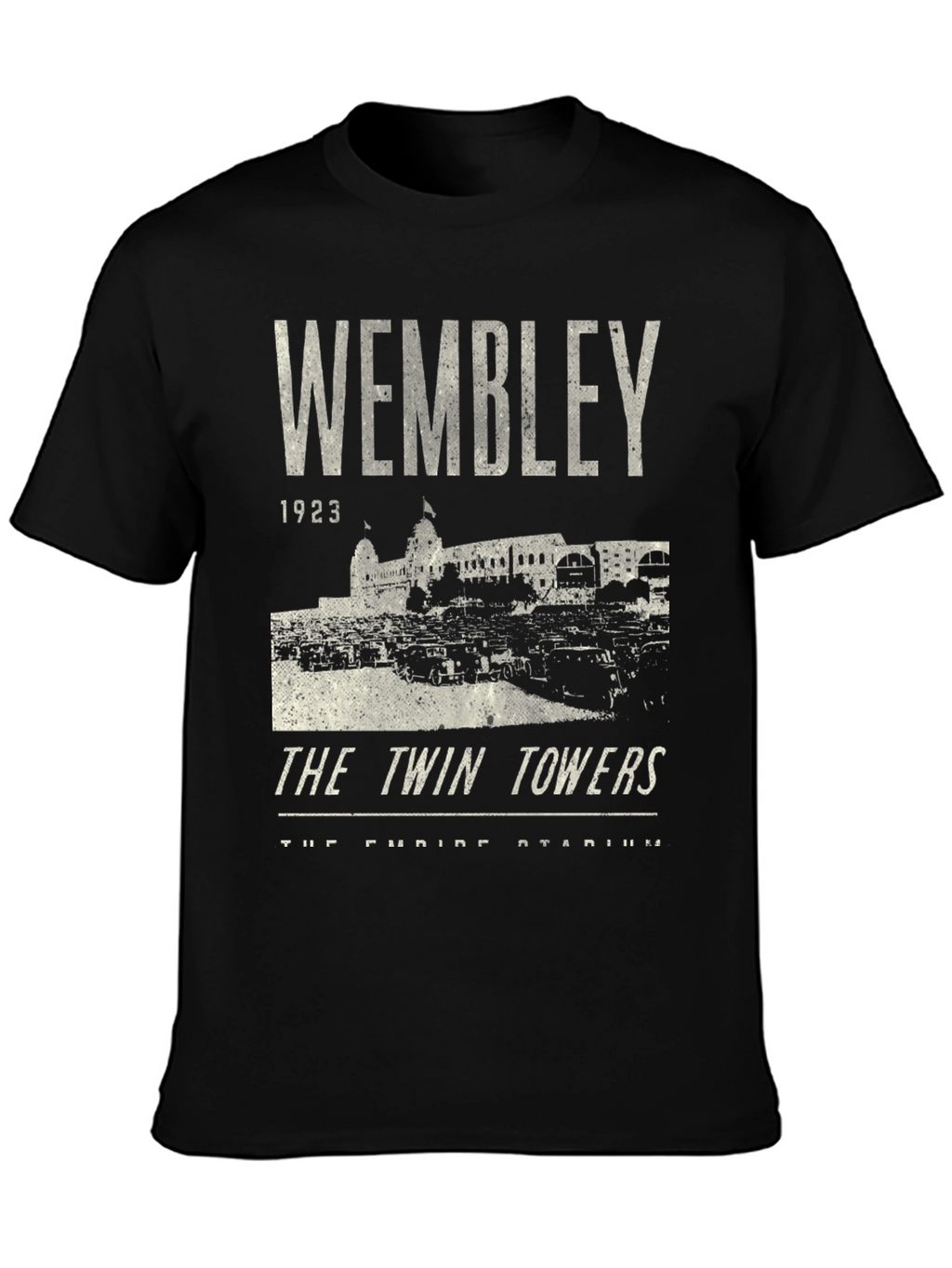 Wembley 1923 Twin Towers Black Graphic T-Shirt