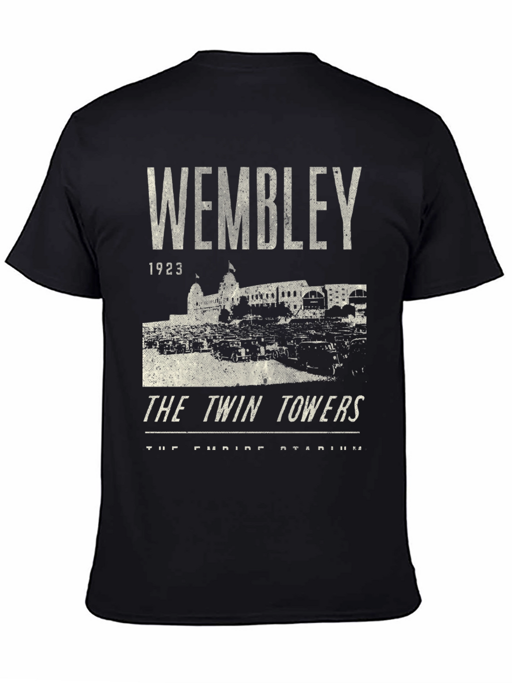 Wembley 1923 Twin Towers Black Graphic T-Shirt