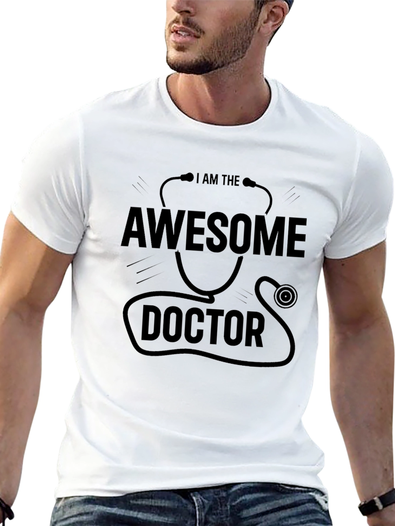 Awesome Doctor Graphic Tee - Black Casual T-Shirt
