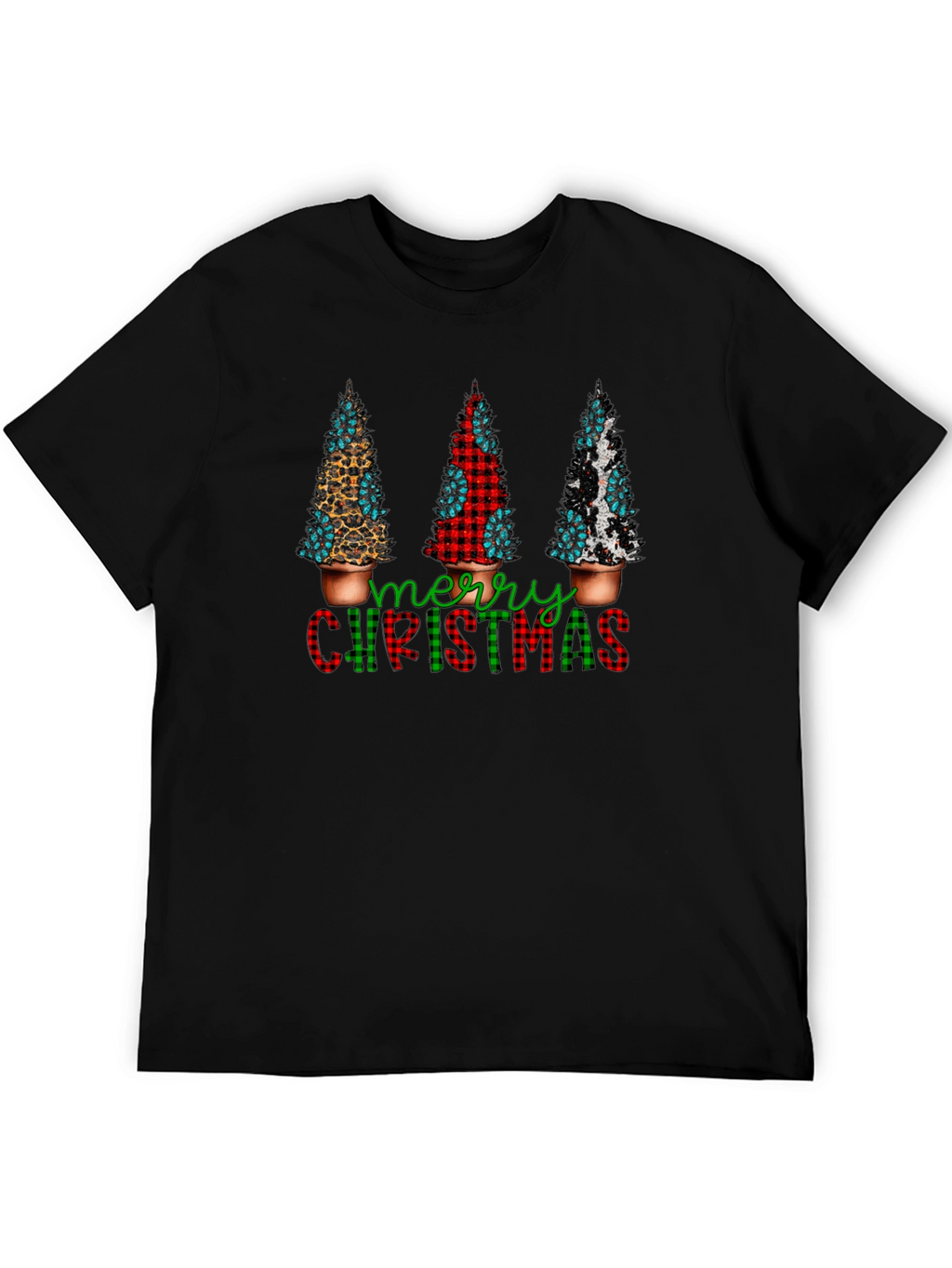 Merry Christmas Tree Graphic Tee - Holiday Style