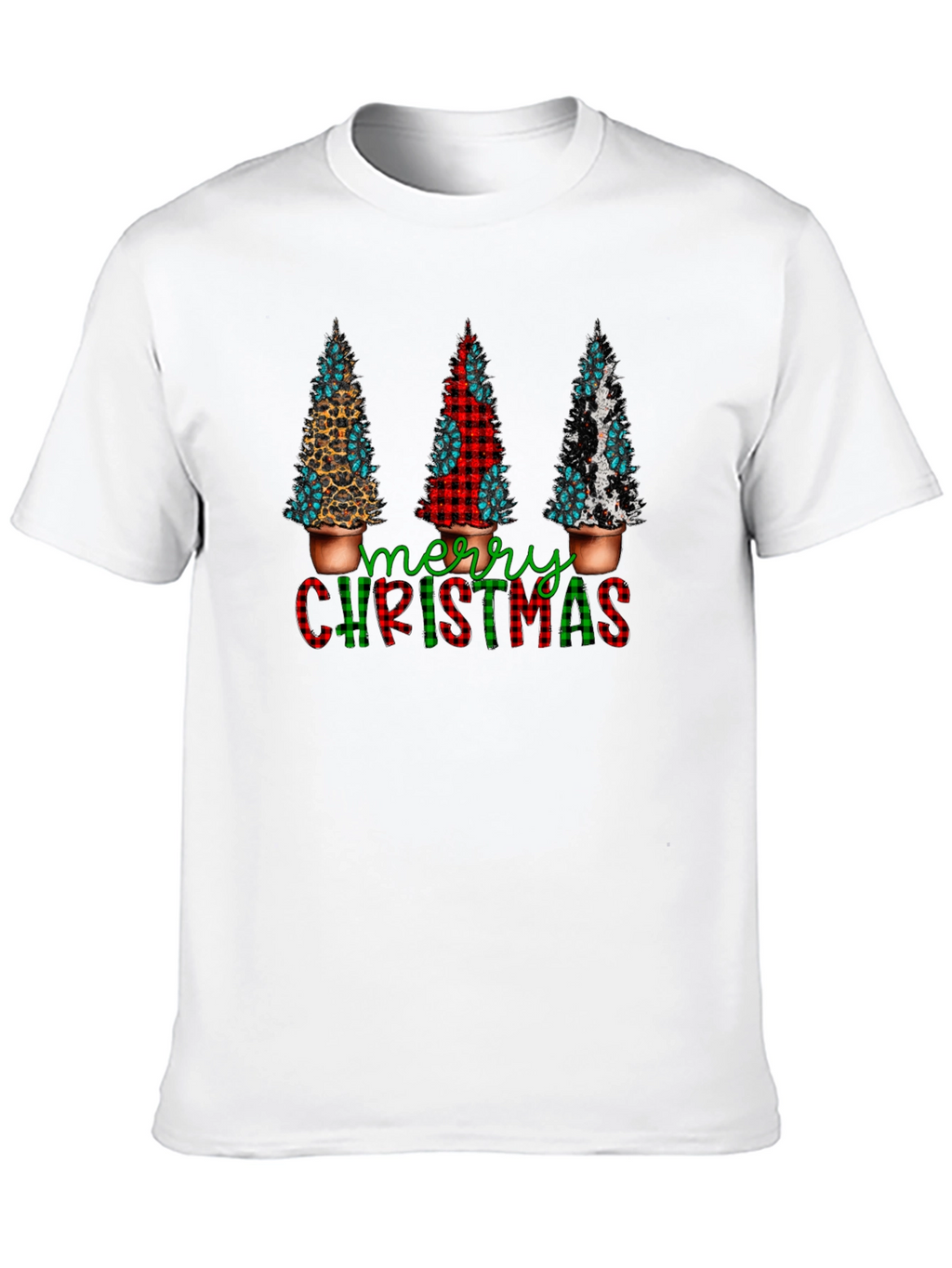 Merry Christmas Tree Graphic Tee - Holiday Style