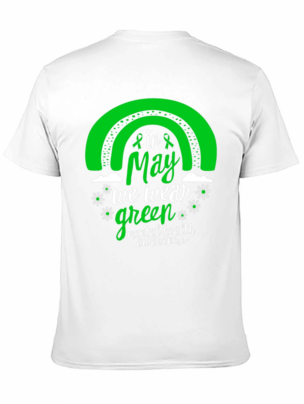 Mental Health Awareness Green Rainbow T-Shirt